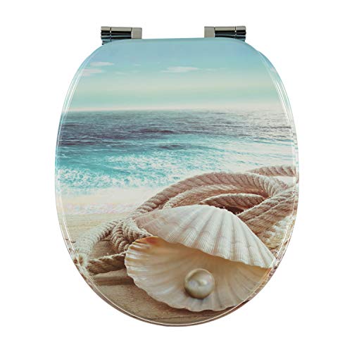Toilettendeckel Wcdeckel Sitz Toilettensitz Antibakteriell Strand Muscheln Sand